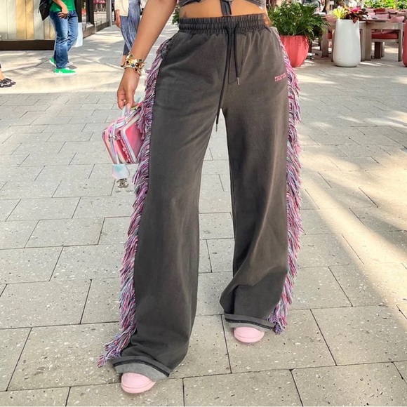 New gray fringe sweats - Picture 3 of 3